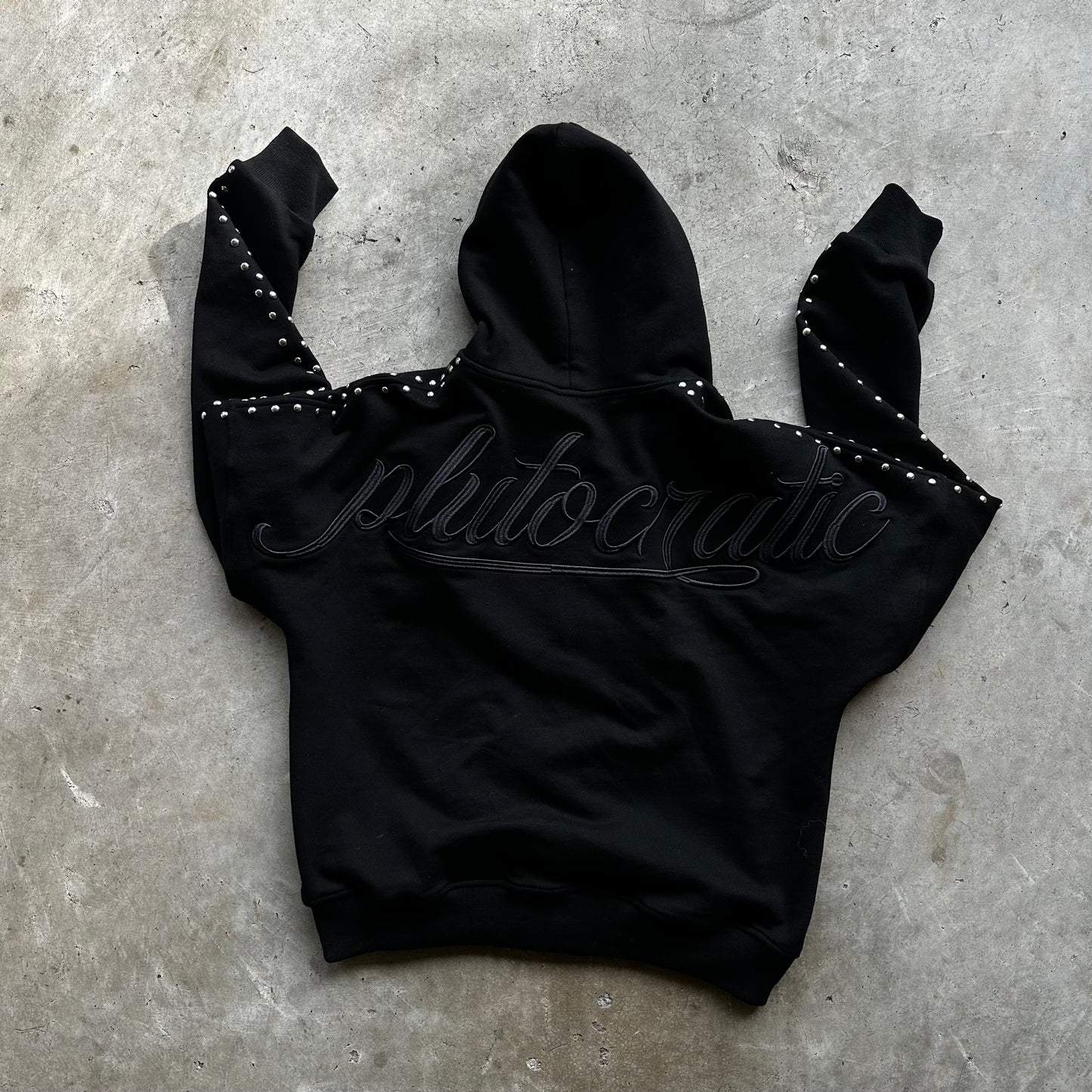 CURSIVE STUDDED ZIP UP